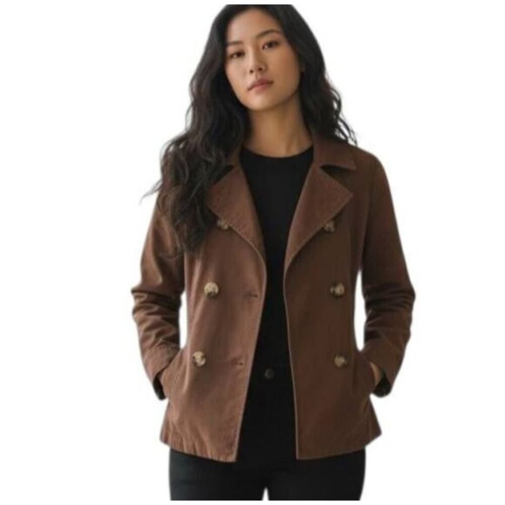 OLD NAVY BROWN DOUBLE-BREASTED COAT SZ.M EUC.